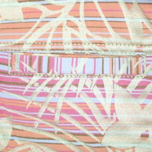 Jamaica Bay Jacket Blazer Pink Peach Orange Gold Floral Button Petite Small PS - Picture 6 of 10